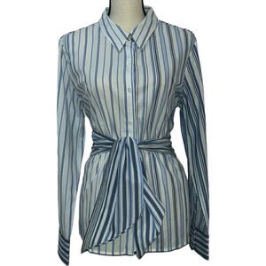 Tommy Hilfiger Young American Striped Tie Front Button Down Blouse